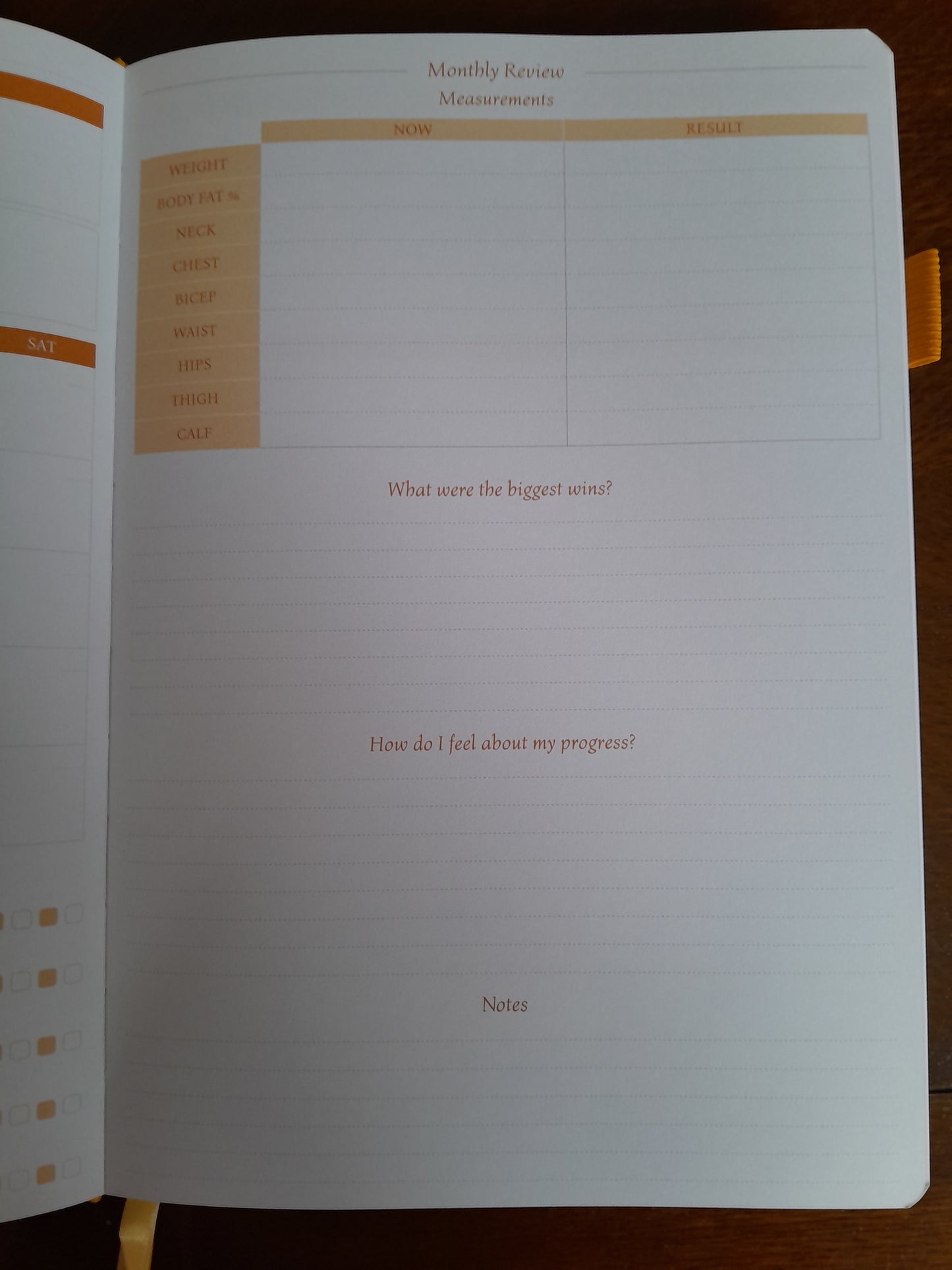 Fitness and food journal