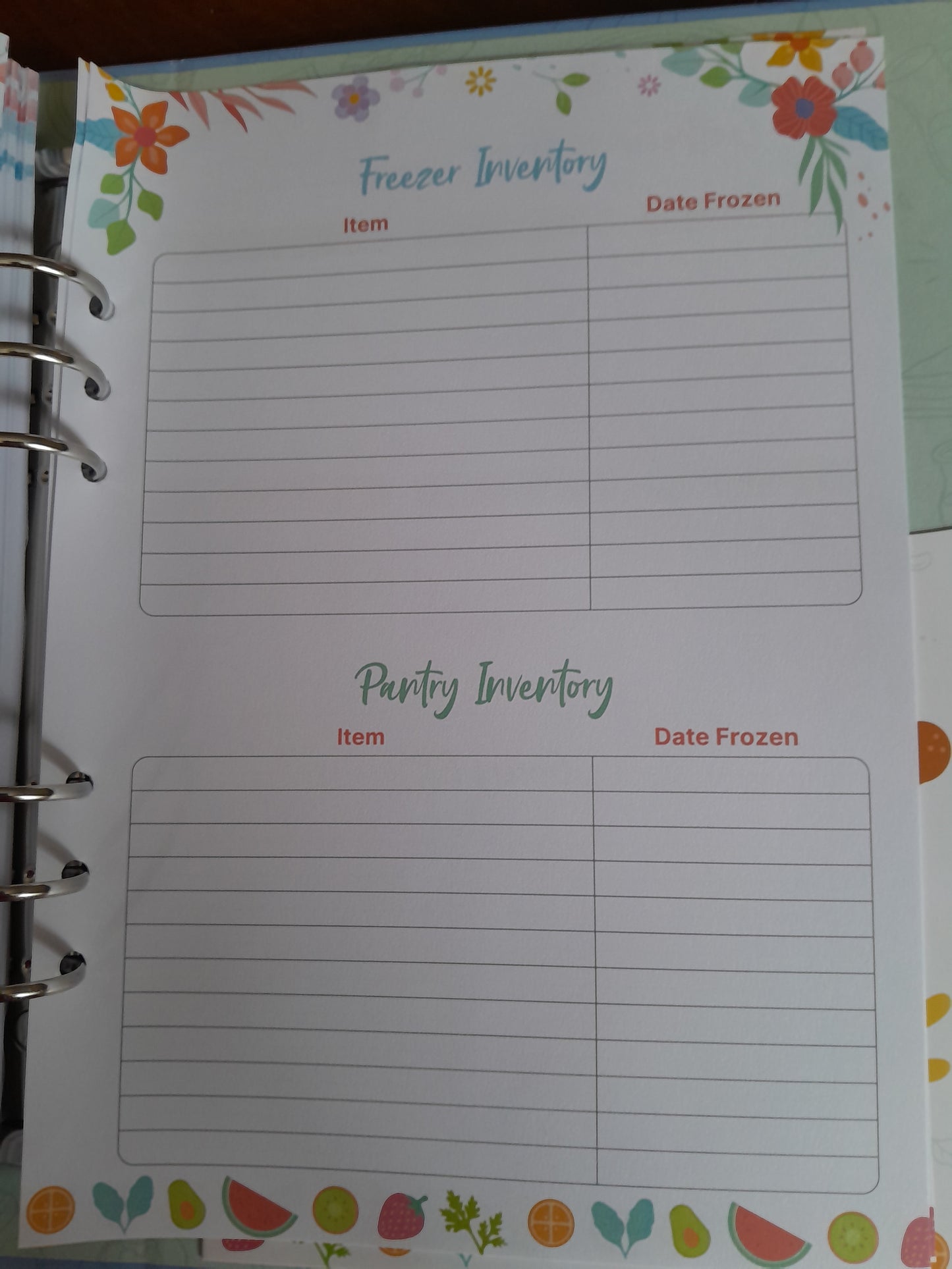 Weekly food planner